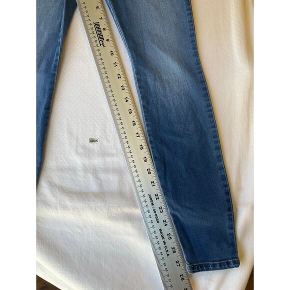 Fashion Nova Women Leggings size 3 Blue High Rise Stretch Boot Cut - Picture 5 of 10